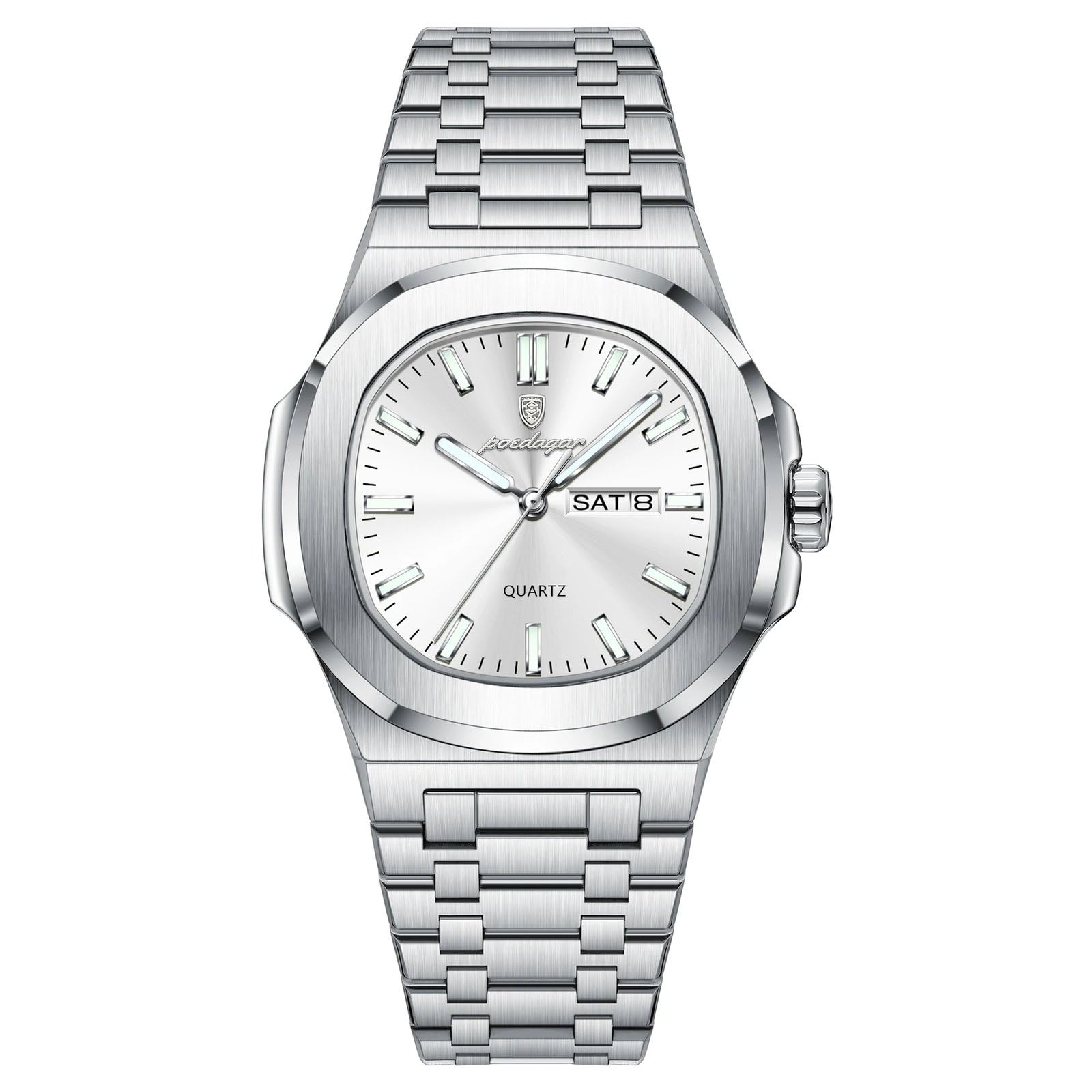 Poedagar Cuadrado Blanco Plateado