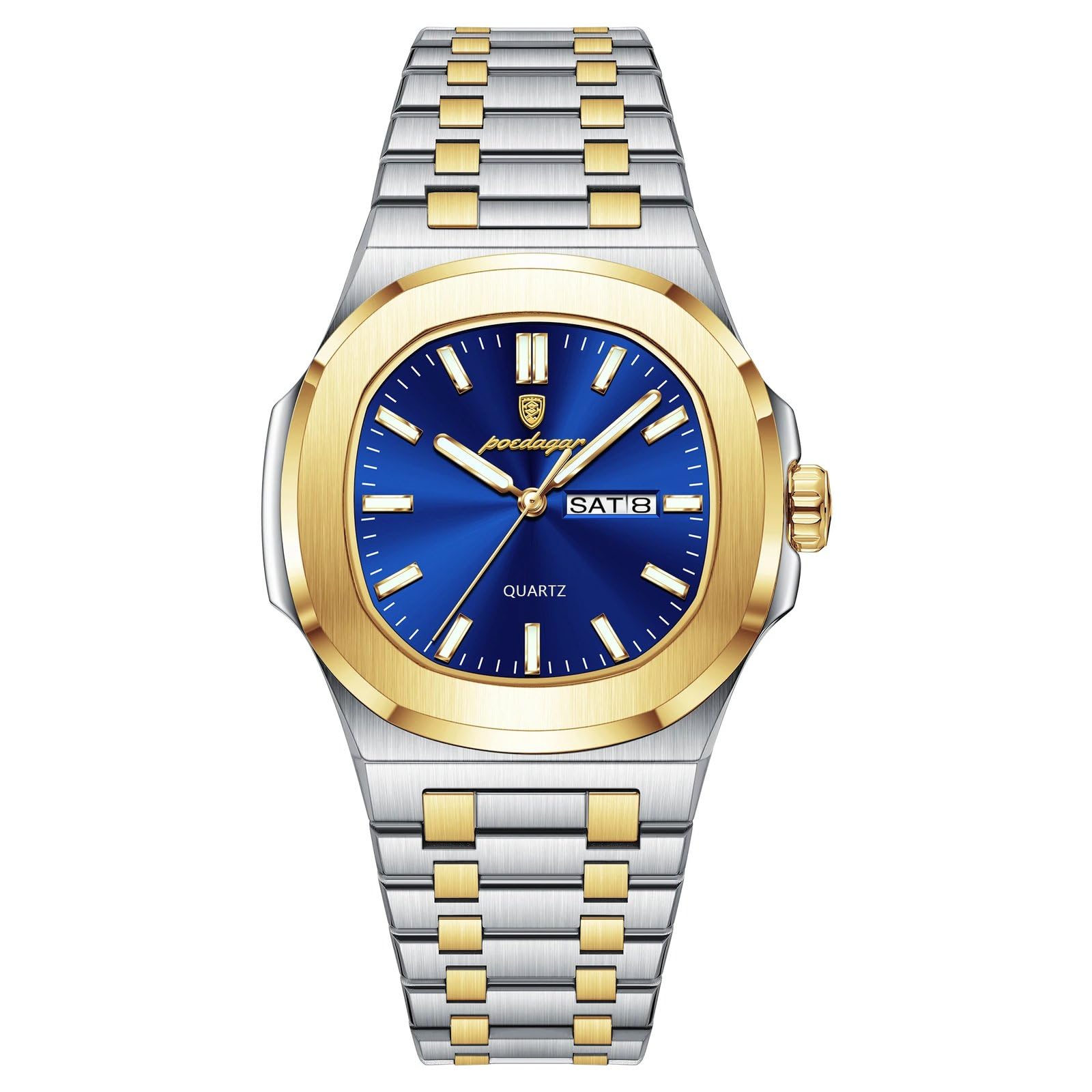 Poedagar Cuadrado Dorado Azul