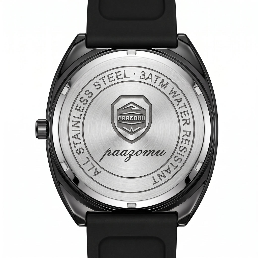 Reloj Paazomu Chrono Sport, fondo de la caja