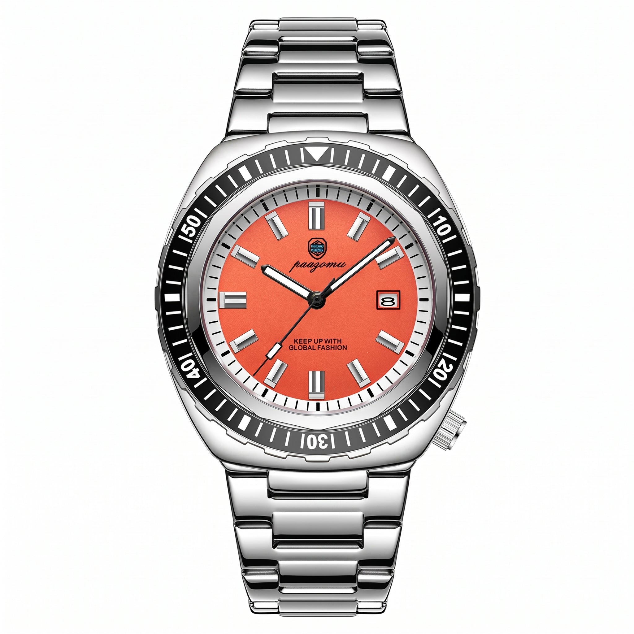 Reloj Paazomu Chrono Classic color Silver-Orange