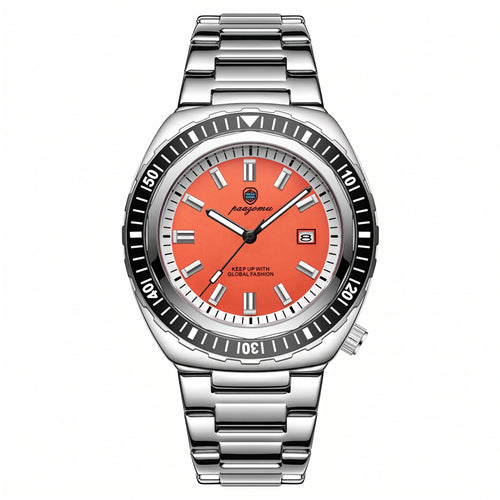 Reloj Paazomu Chrono Classic color Silver-Orange