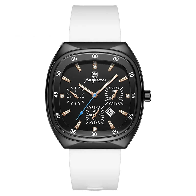 Paazomu chrono-sport - Negro y Correa Blanca
