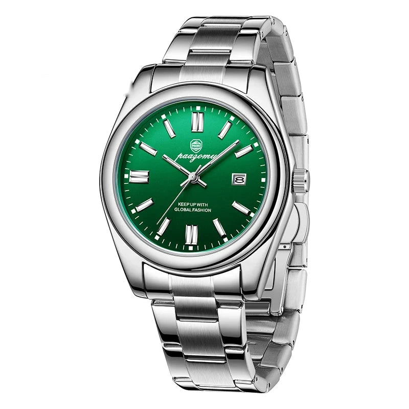 Paazomu chrono-business - Plata y Verde