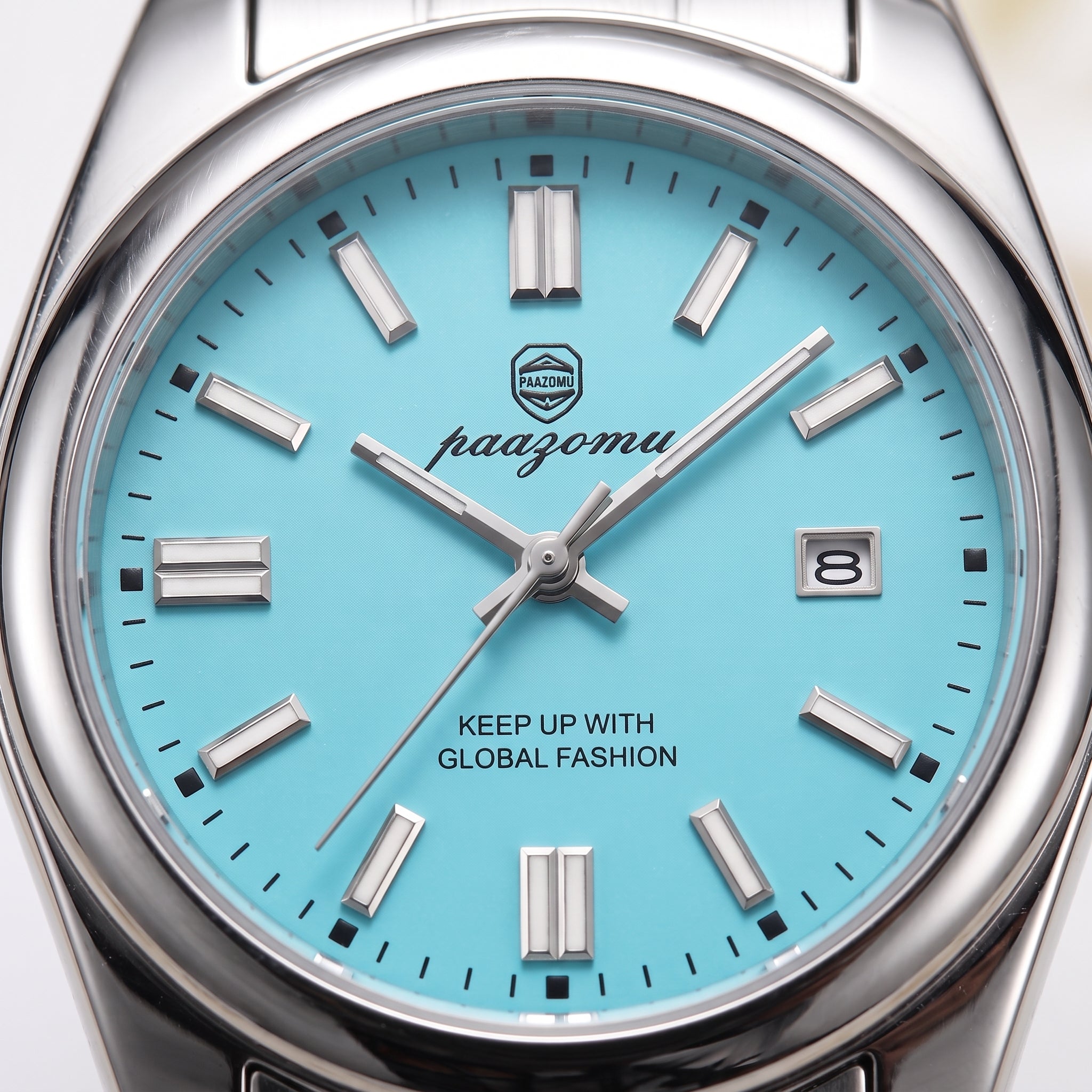 Reloj Paazomu Chrono Business, detalle macro de la esfera
