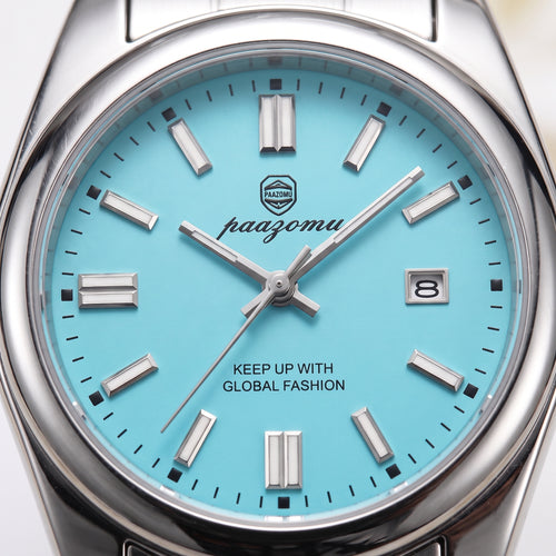 Reloj Paazomu Chrono Business, detalle macro de la esfera